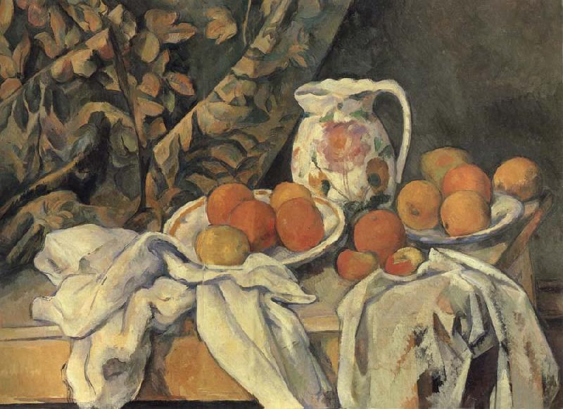 Paul Cezanne Still Life with Curtain oil painting image